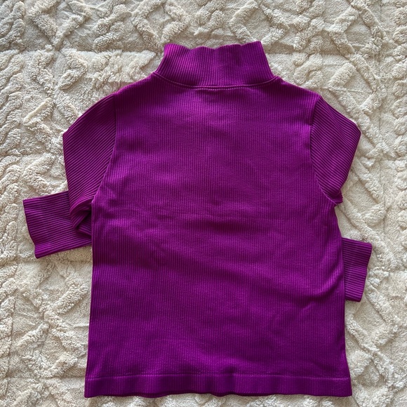Purple Quarter-Zip Ribbed Sweater - Picture 4 of 4
